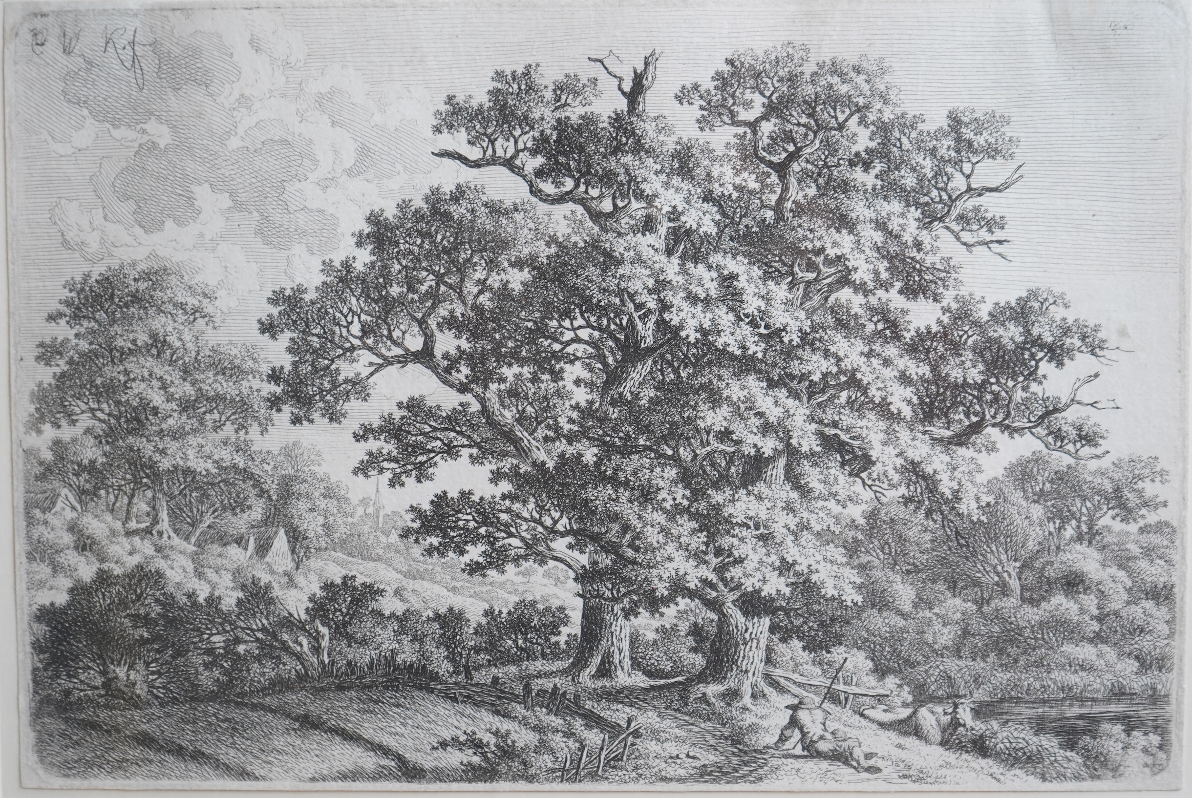 Carl Wilhelm Kolbe the Elder, German 1757-1835, 'Satyr Resting by a Tree' and one other